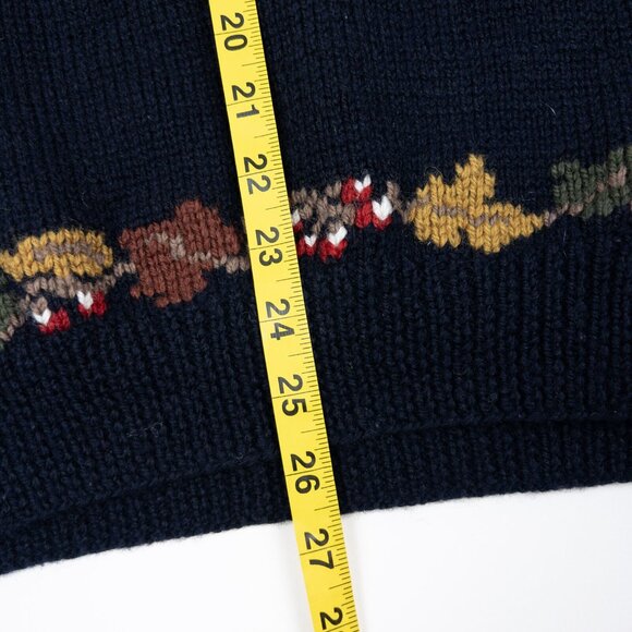 Vintage South Wool Sweater Adult Large Horse Equestrian Hand Knit Uruguay 80s - Picture 11 of 14